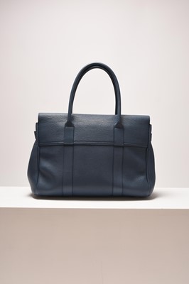 Lot 269 - A Mulberry Grey Blue Leather Bayswater Bag with silver hardware