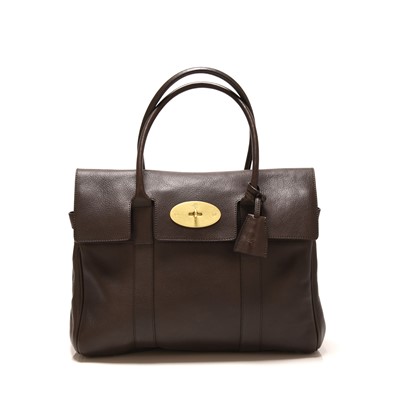 Lot 84 - A Mulberry Ebony Leather (dark brown) Bayswater Bag with brass hardware