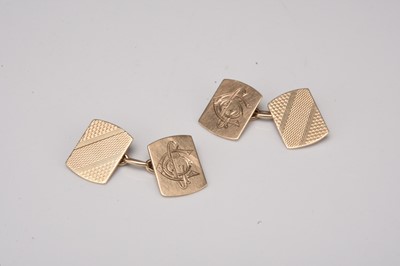Lot 297 - A pair of yellow metal cufflinks