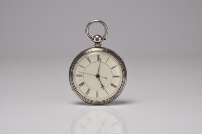 Lot 390 - A silver open face chronograph pocket watch