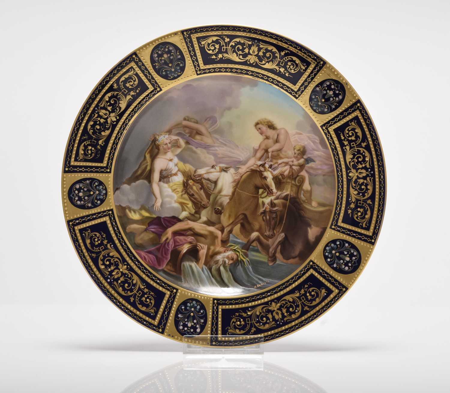 Lot 224 - A Vienna style porcelain dish, late 19th century