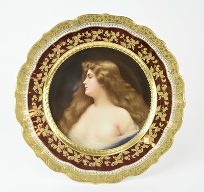 Lot 227 - A Vienna style porcelain cabinet plate decorated by Wagner, Berlin