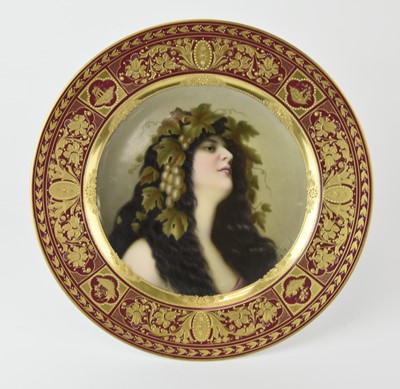 Lot 229 - A Vienna porcelain cabinet plate, 'Bachantin', late 19th century