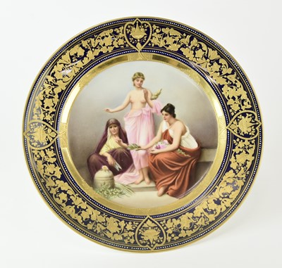 Lot 234 - A Vienna cabinet plate, 'Die Drei Parzen' (The Fates) after F.P Thurmann