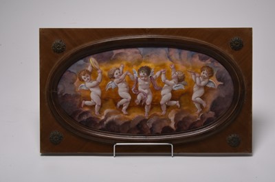Lot 235 - A pair of Continental enamel on copper oval plaques, late 19th century/early 20th century