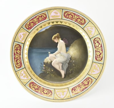 Lot A Vienna style porcelain cabinet plate painted with Psyche on a Rock, late 19th century