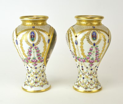 Lot 238 - A pair of Vienna style vases by Wagner, Berlin, late 19th century