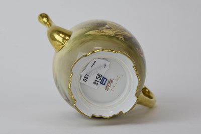 Lot 241 - A small Vienna style porcelain coffee pot and cover, late 19th century