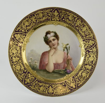 Lot 242 - A Vienna style porcelain cabinet plate by Wagner, late 19th century