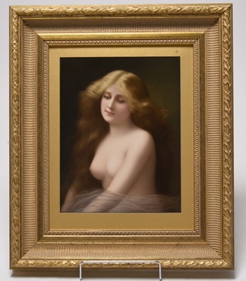 Lot 247 - KPM Berlin plaque of 'Solitude' after Angelo Asti, late 19th century