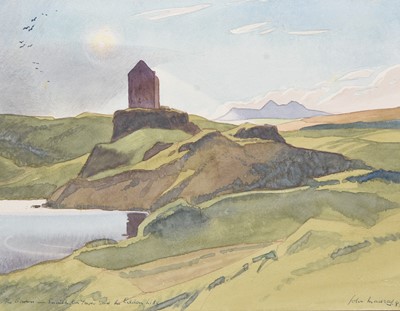 Lot 71 - John Mackay (20th-21st Century) Smailholm Tower and the Eildon Hills