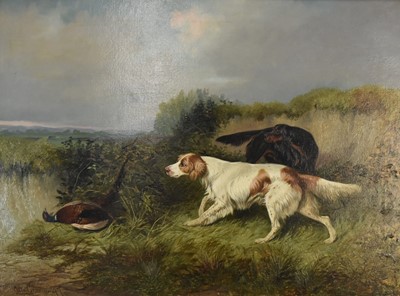 Lot 311 - Colin Graeme (1858-1910) Setters with a Pheasant in a Landscape