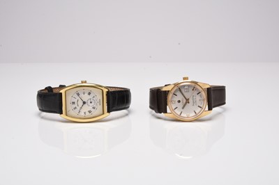 Lot 425 - Roamer and Zeitner: Two gentlemen's gold plated wristwatches
