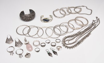 Lot 364 - A collection of mainly South East Asian white metal jewellery