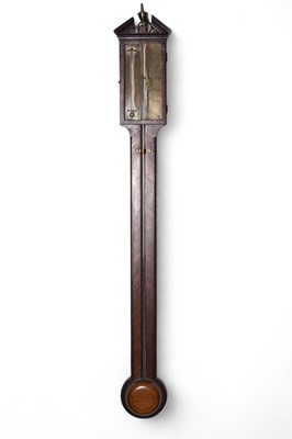 Lot 21 - A George III mahogany stick barometer