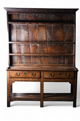 Lot 399 - An 18th century oak dresser and rack, possibly South Wales