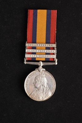 Lot 113 - Queen’s South Africa Medal 1899–1902, 3 Clasps – Pte. T. Brown, 2nd Shropshire Light Infantry