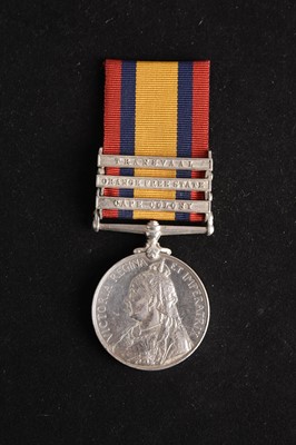 Lot 114 - Queen’s South Africa Medal 1899–1902, 3 Clasps – Pte. F. Rudman, Shropshire Light Infantry