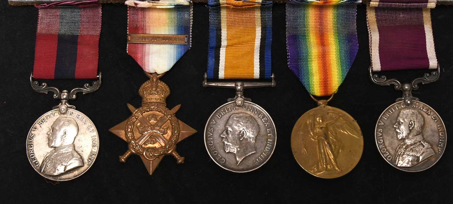 Lot WW1 DCM Group to CSM F.J. Meachin, Cheshire Regiment — Aided by Edith Cavell