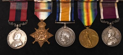 Lot WW1 DCM Group to CSM F.J. Meachin, Cheshire Regiment — Aided by Edith Cavell