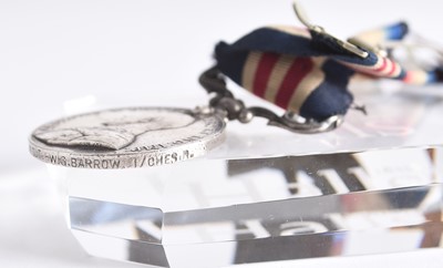 Lot 56 - Great War M.M. and Early POW Group to Temp Coy. Qr-Mr-Sgt G. Barrow, Cheshire Regt