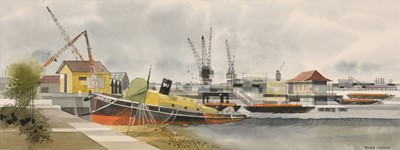 Lot 112 - Ronald Maddox (1930-2018), Thames Rivercraft, Woolwich