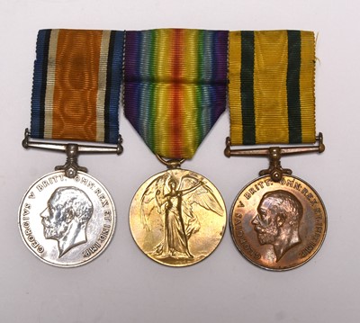 Lot 105 - Local Interest — Scarce Great War Trio to Pte. A. Hughes, Shropshire Yeomanry/Shrops L.I.