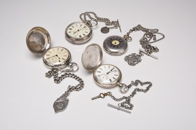 Lot 391 - Four silver pocket watches