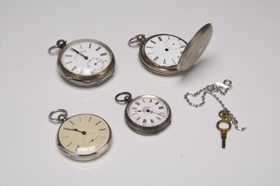 Lot 392 - Four silver pocket watches