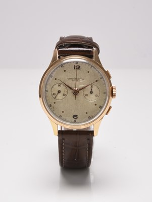 Lot 427 - Chronographe Suisse: A gentleman's 18ct gold chronograph wristwatch