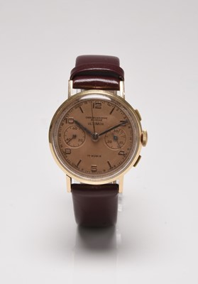 Lot 428 - Chronographe Suisse: A gentleman's 18ct gold Ultimor chronograph wristwatch