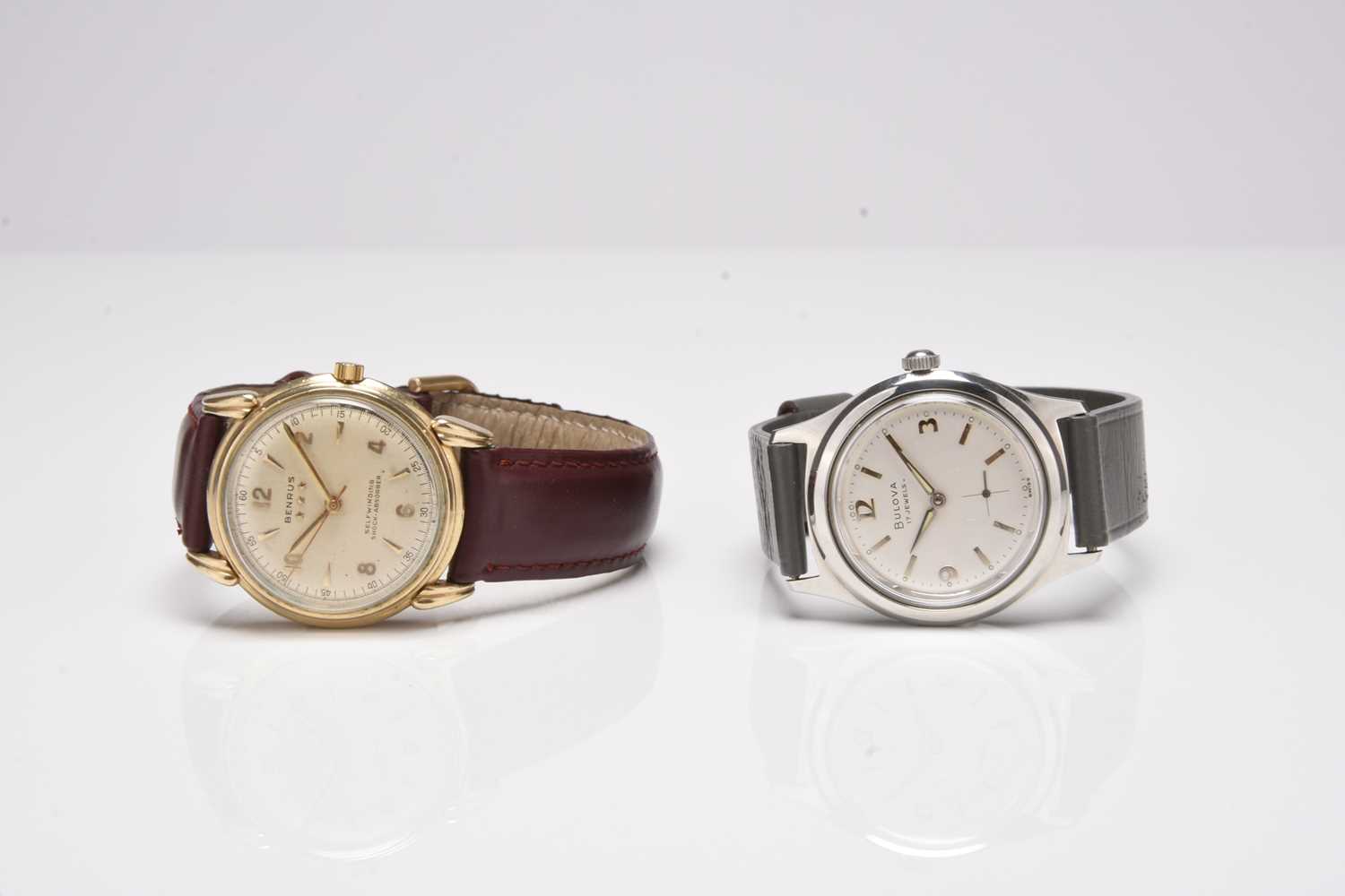 Lot 122 - Bulova and Benrus: Two gentleman's wristwatches