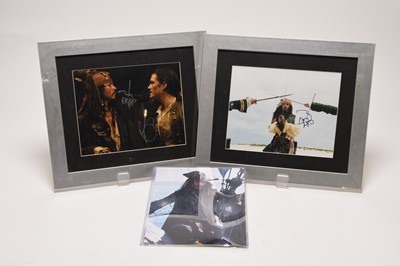 Lot 339 - Johnny Depp: Three Pirates of the Caribbean signed photographs