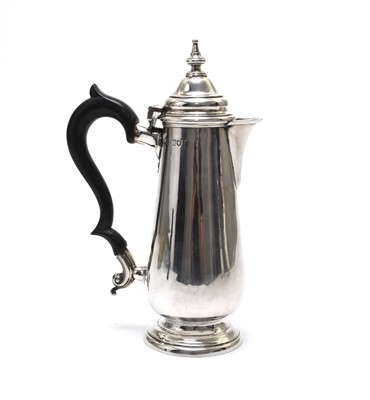 Lot 45 - A Queen Ann style silver hot water jug