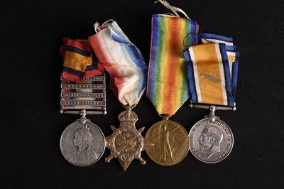 Lot 9 - Boer War and WW1 Medal Group to Pte. J. Deveraux, Cheshire Regiment