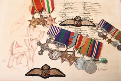 Lot 154 - WWII DFC Group to Sqn Ldr Saunders, 6 Sqn RAF, Captured Tobruk, POW Stalag Luft III