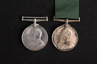Lot 135 - Two Volunteer Force Long Service Medals, Edward VII, Cheshire Regiment
