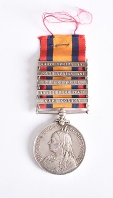 Lot 32 - Boer War QSA, 5 Clasps — Pte. R. Hollinshead, 2nd Btn KSLI
