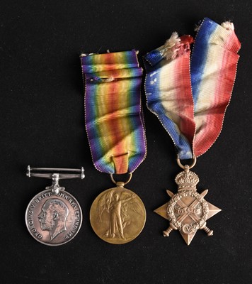 Lot 62 - Great War Medal group of four to Private J. Buckley, Cheshire Regiment