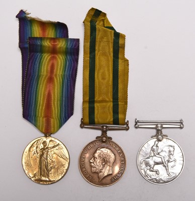 Lot 60 - Great War Medal Trio including Territorial War Medal to Pte. L. Potts, Cheshire Regiment