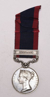 Lot Sutlej Medal 1845–46, 1 Clasp, Sobraon – Lieutenant A.B.O. Stokes, 53rd Regiment
