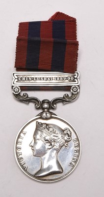 Lot India General Service 1854–95 Medal, 1 Clasp, Chin-Lushai 1889–90 — Pte. F. Eccleston, Ches R
