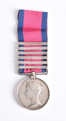 Lot 111 - Peninsular War Military General Service Medal, 6 Clasps – William Shackleton, 53rd Foot
