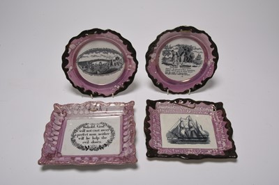 Lot 121 - Two Sunderland lustre plaques and two similar plates