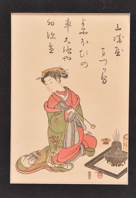 Lot 88 - Suzuki Harunobu (1724-1770), a collection of woodblock prints