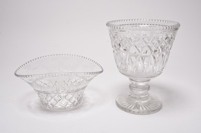Lot 282 - Lead crystal urn vase and a basket vase