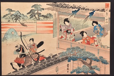 Lot 89 - Utagawa Kunisada (Toyokuni III) and others, a collection of framed Japanese woodblock prints