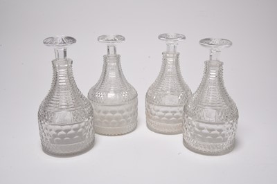 Lot 283 - A set of four Regency style decanters with City of Liverpool crests