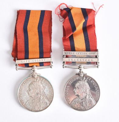 Lot 134 - Two QSA Medals, Cheshire Regiment and 21st Company 2nd Imperial Yeomanry