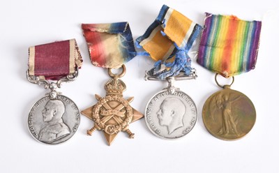 Lot 57 - Great War Medal Group of Four to Colour Sergeant P. Norton, Cheshire Regiment